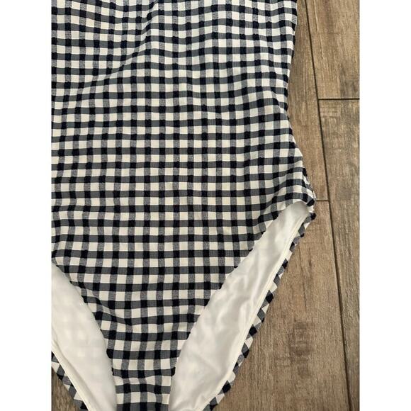 Andie Multicolor Gingham Print The Amalfi Seersucker One-Piece Swimsuit Size M - Picture 9 of 11